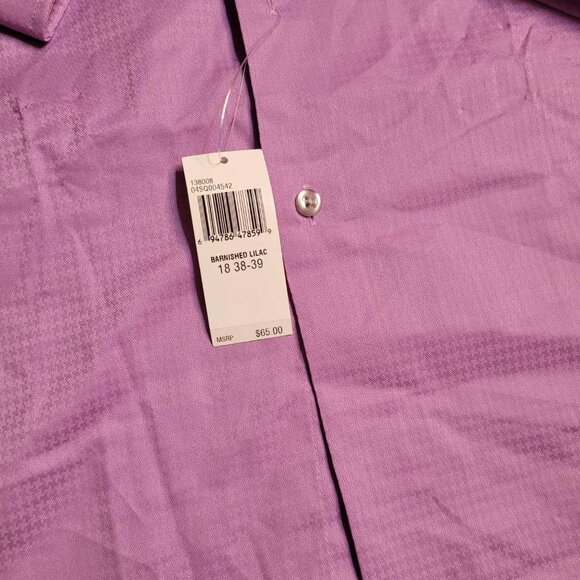 NWT Shaquille O'Neal Lavender LS Button Down XL Tall‎ Fit 18 38/39 - Picture 2 of 3